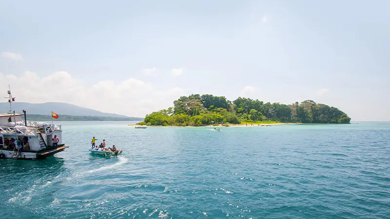 Boat excursion to a tropical island in Andaman