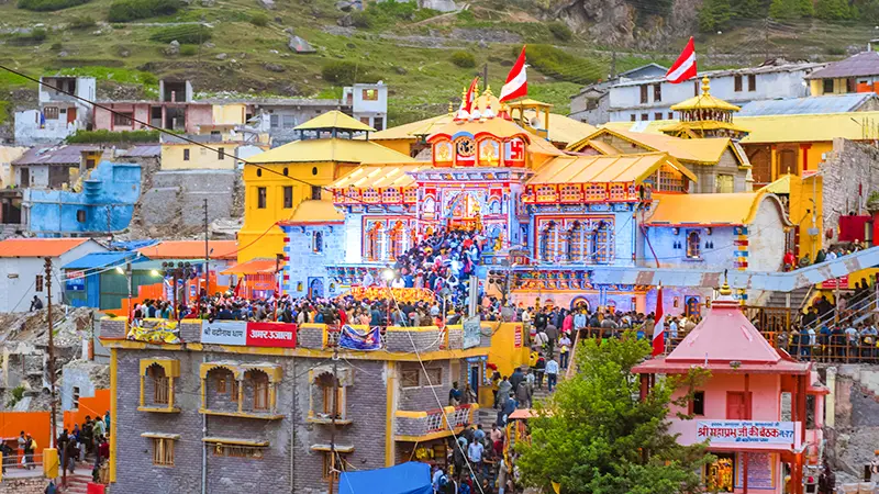Badrinath Temple Town Panorama