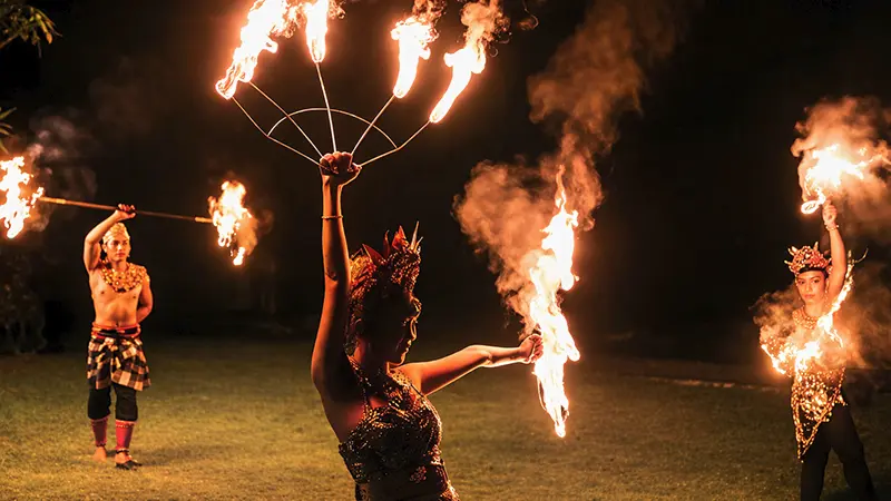 Balinese Cultural Fire Dance Performance