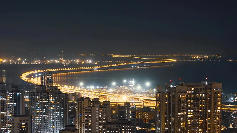 Bandra Worli Sea Link Night View Mumbai