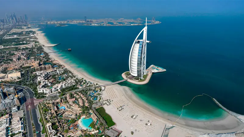Burj Al Arab Jumeirah Coastline Aerial