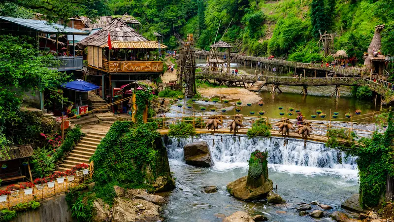 Cat Cat Village Waterfall