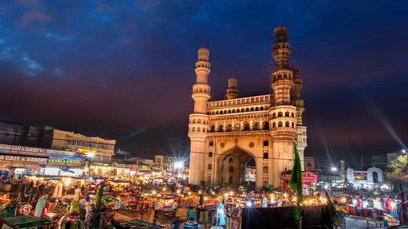 Charminar illuminated at night