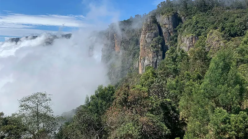 Cloud Covered Mountain Cliffs