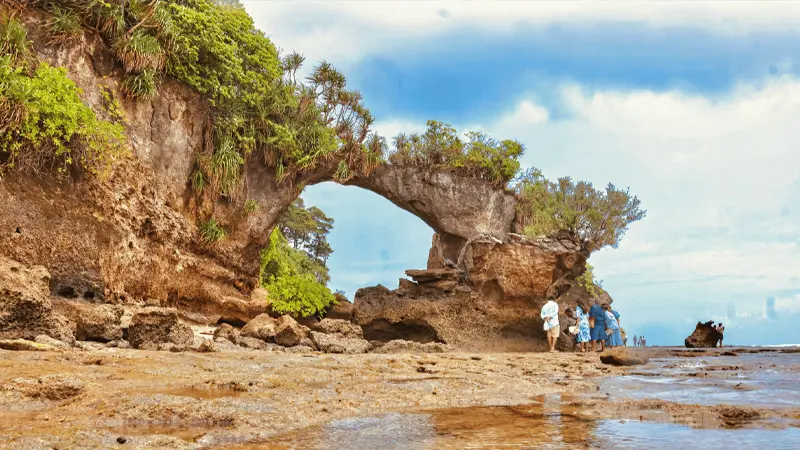 Natural coastal rock formation on the Andaman shoreline