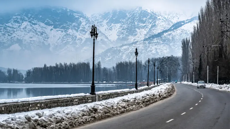 Dal Lake Winter Road