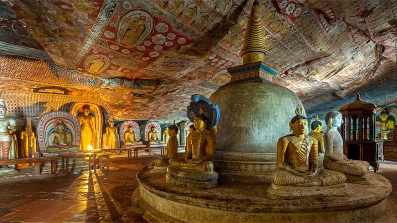 Dambulla Golden Temple Interior