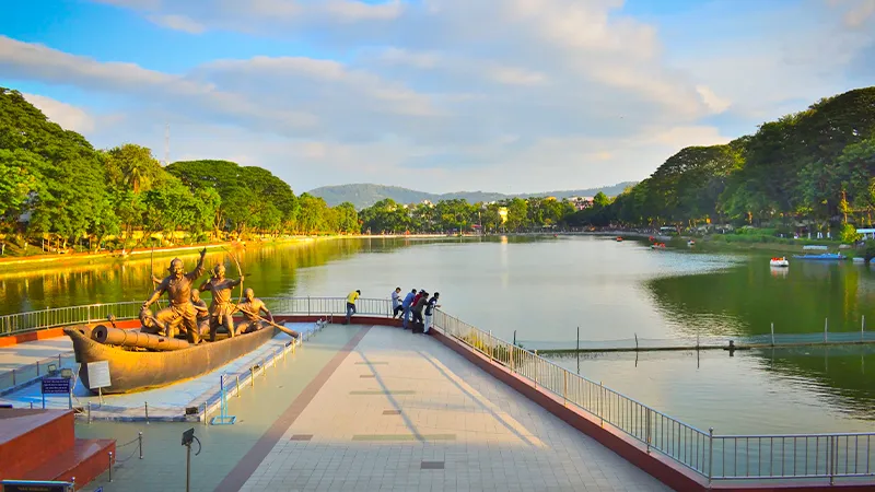 Scenic view of Dighalipukhuri Lake in Guwahati Assam