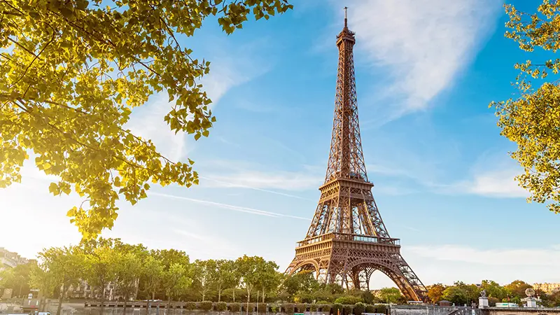 Eiffel Tower landmark in Paris, France