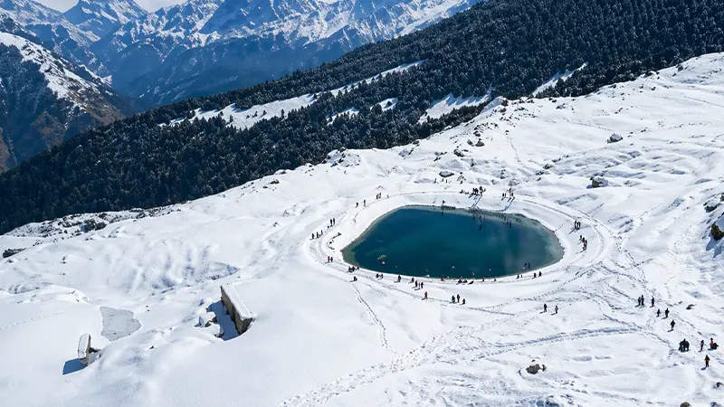 Frozen Alpine Waterbody Snowy Landscape