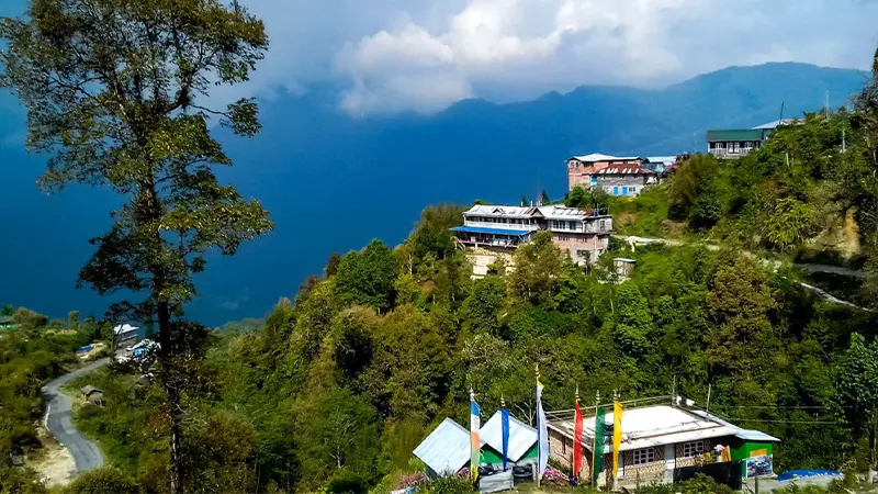 Scenic hillside view of Gangtok in Sikkim