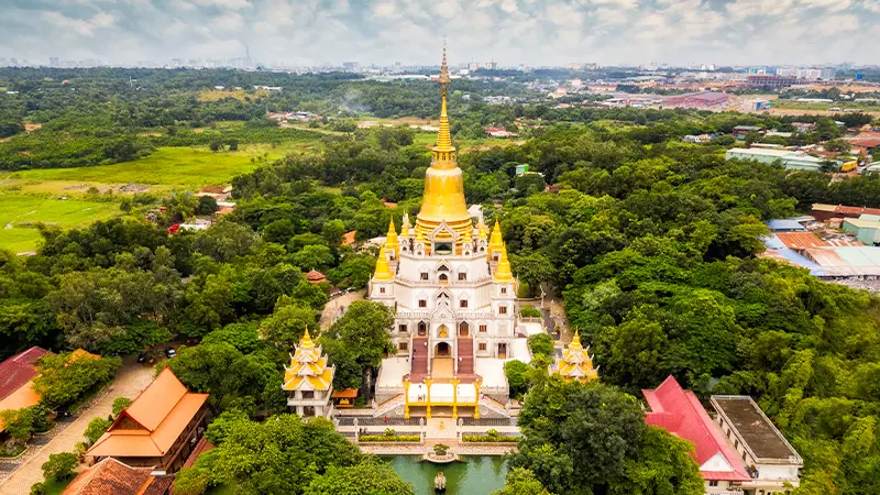 Golden Pagoda Aerial Landmark