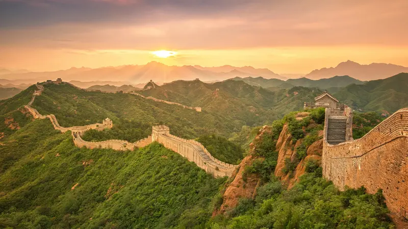 Great Wall Of China Sunrise