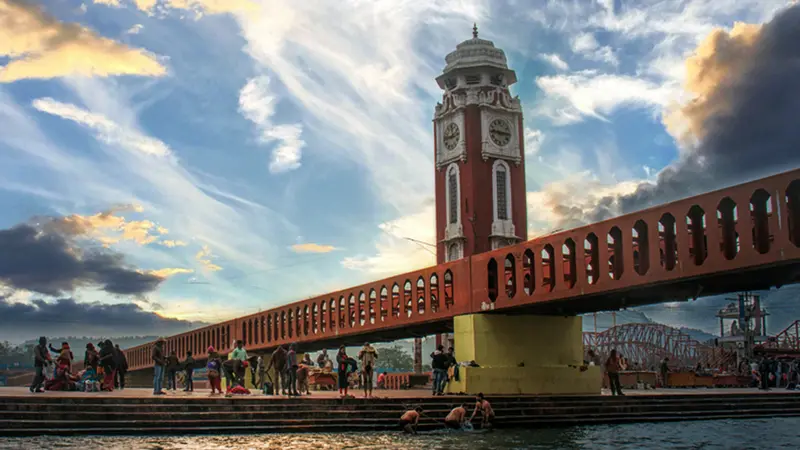 Har Ki Pauri Clock Tower Sunset