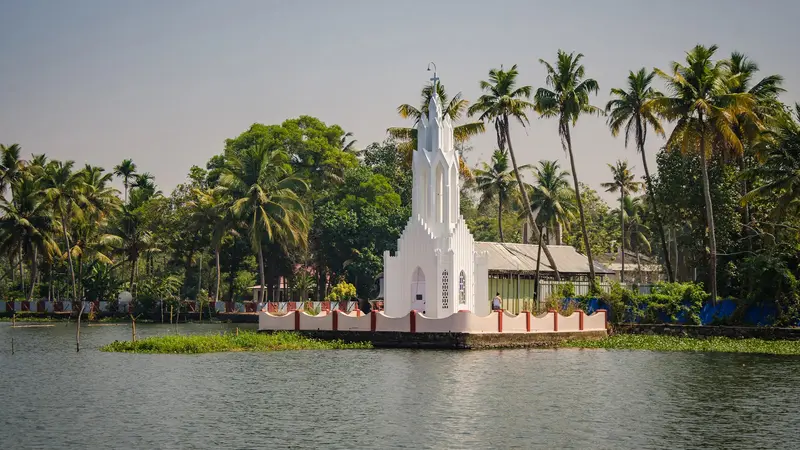 Historic church on Kerala backwaters