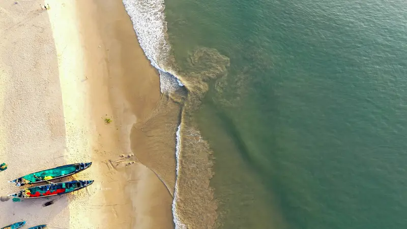 Kerala Golden Beach Aerial View