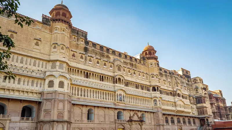 Massive walls and architecture of Kumbhalgarh Fort Rajasthan