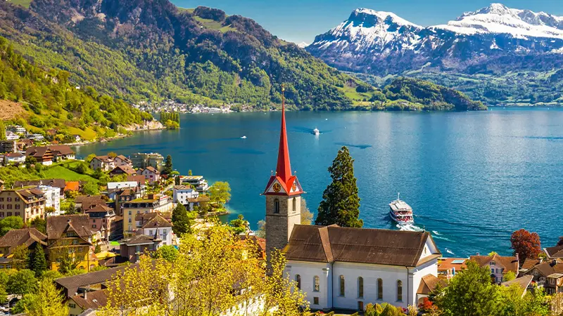 Lake Thun Church View