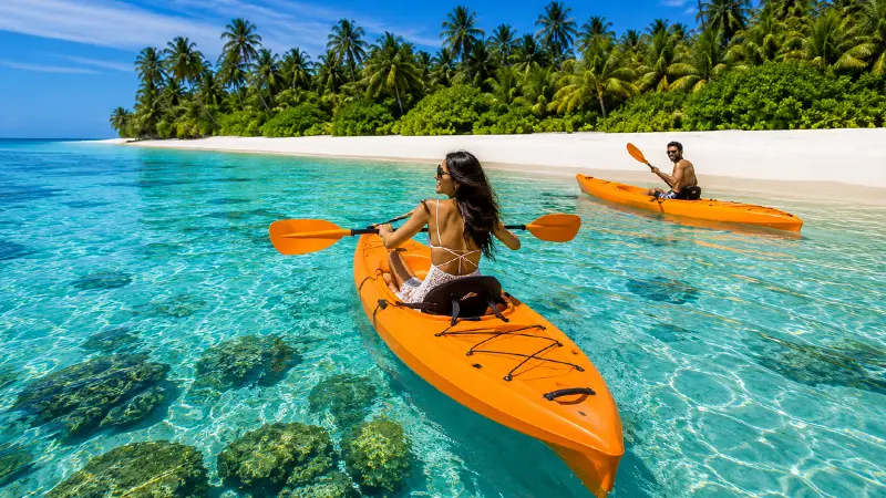 Lakshadweep Lagoon Kayaking Couple