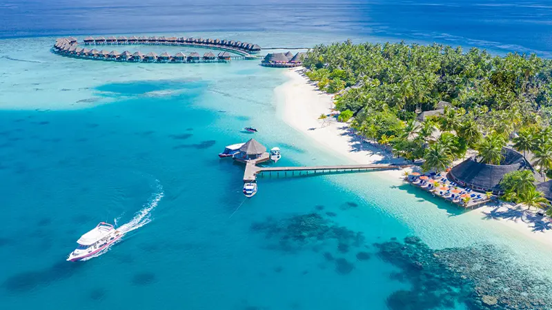 Maldives Island Resort Aerial
