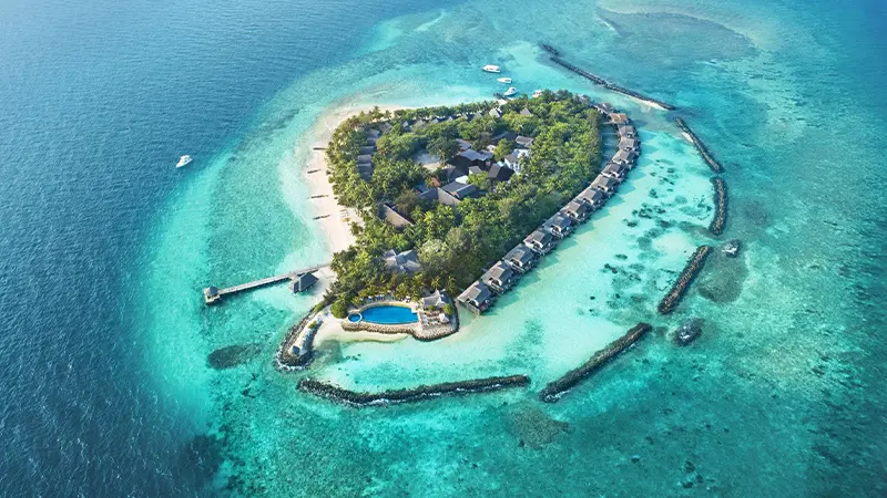 Maldives Private Island Aerial View