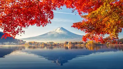 Mount Fuji Autumn Lake Reflection