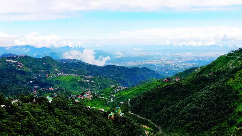 Panoramic Himalayan valley view near Mussoorie Uttarakhand