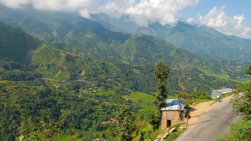 Nepal Hill Road Valley View