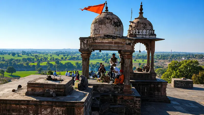 Orchha chhatris overlooking Betwa River