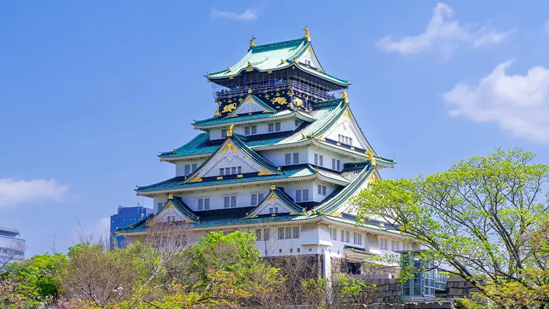 Main tower of Osaka Castle in Japan