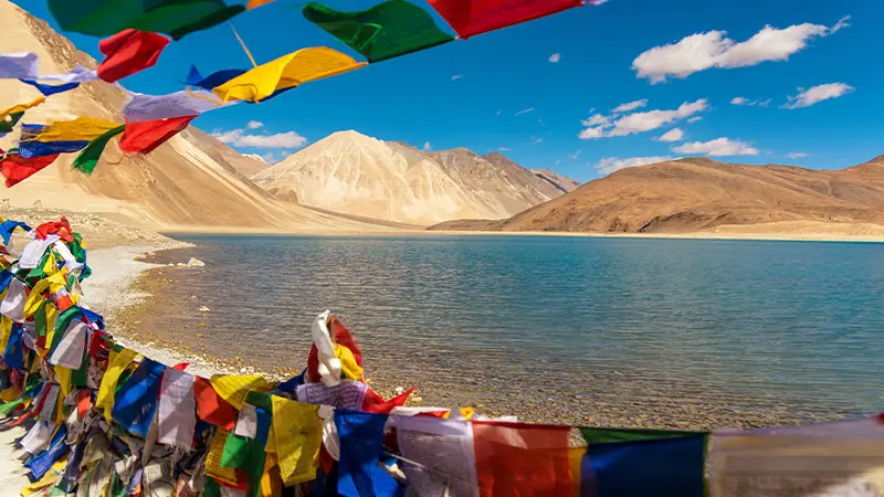 Pangong Lake Prayer Flags