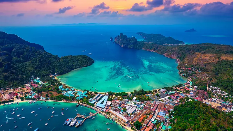 Phi Phi Islands Aerial Lagoon View