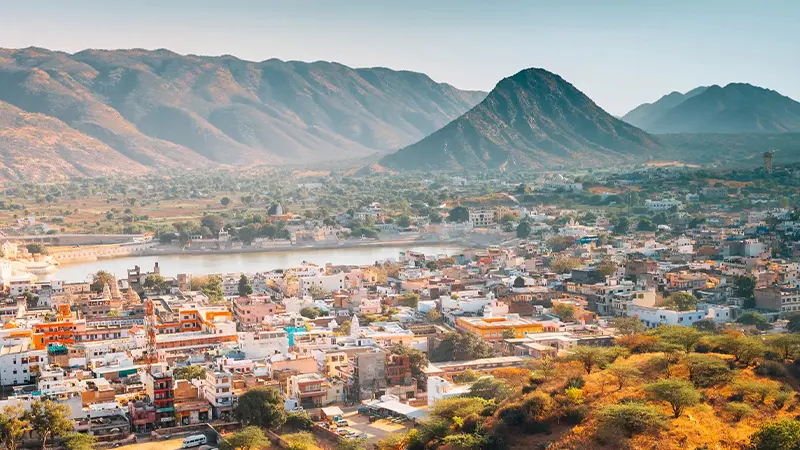 Pushkar Sacred Lake Aerial View