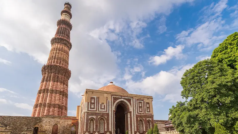 Qutub Minar and surrounding heritage structures in Delhi