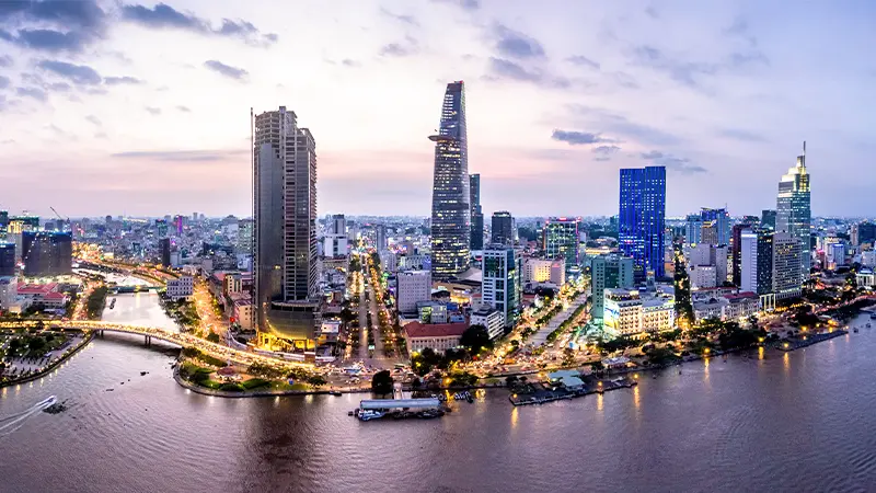 Riverside Skyline Evening Panorama