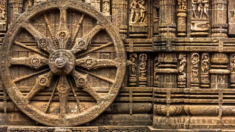 Sacred Stone Chariot Motif Architecture