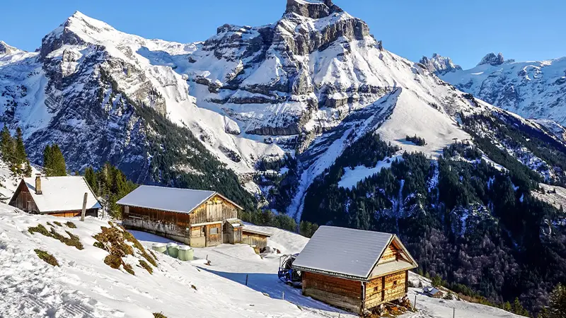 Swiss Alps Snow Chalets
