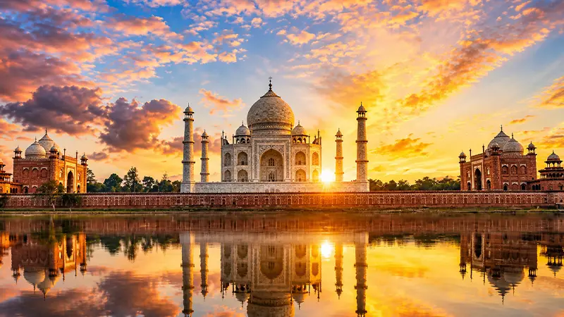 Taj Mahal Sunrise Reflection Agra