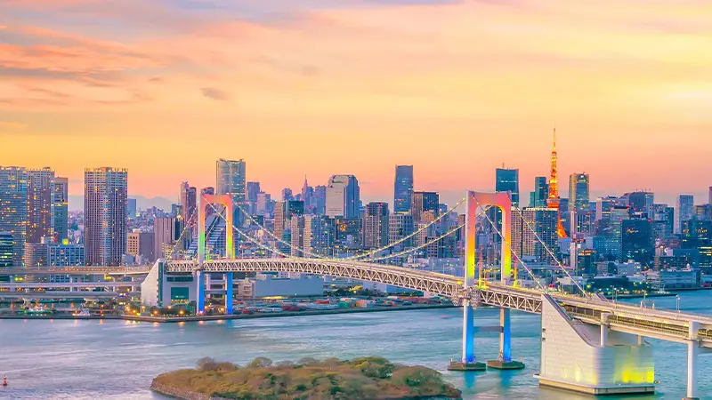 Tokyo Rainbow Bridge Sunset