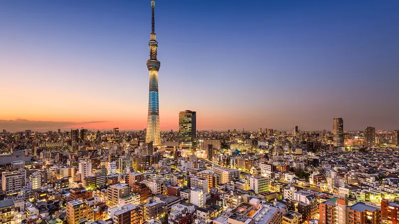 Tokyo Skytree Evening Skyline