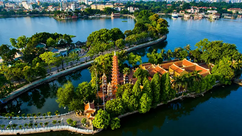 Tran Quoc Pagoda Aerial View