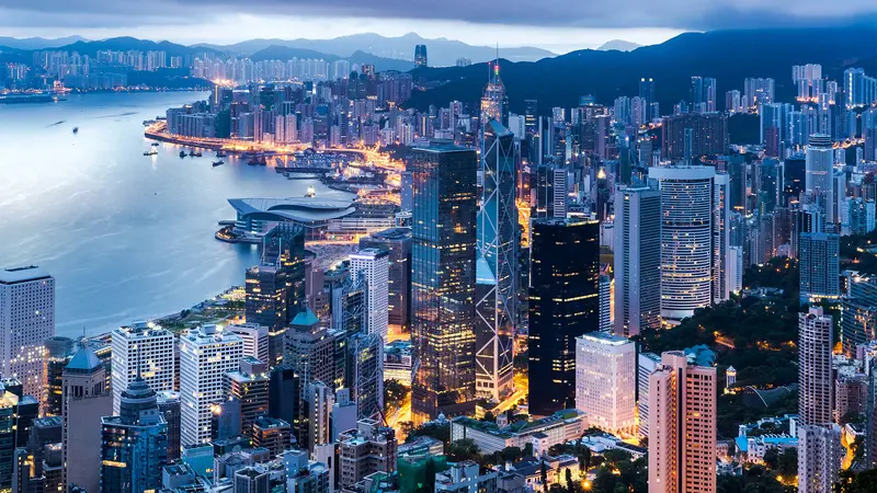 Victoria Harbour Hong Kong Skyline View