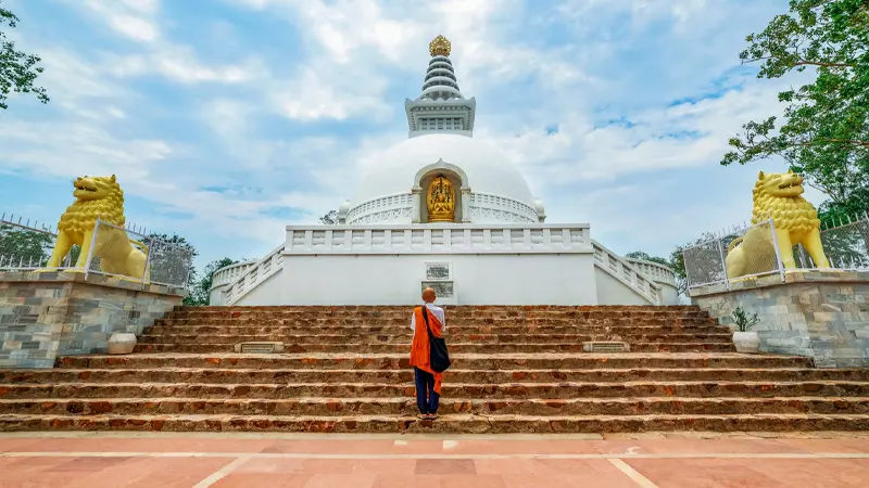 White World Peace Pagoda Buddhist monument at Vaishali