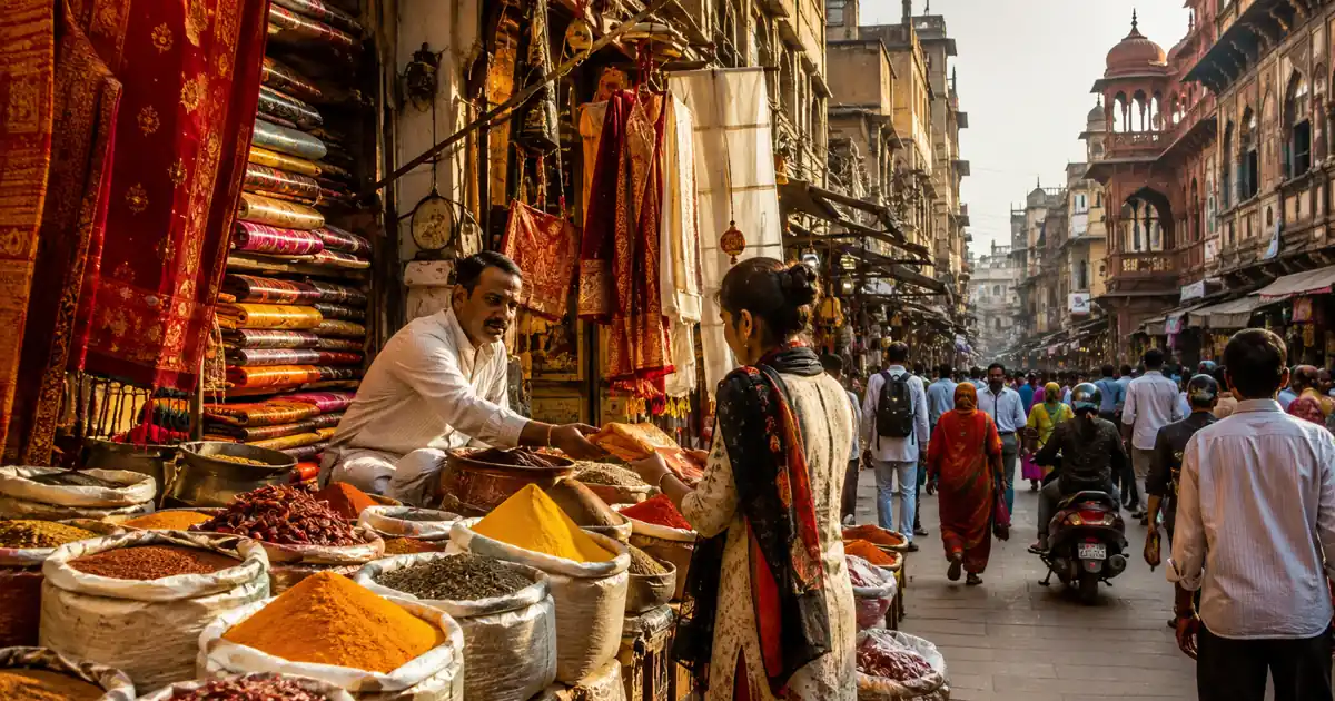 Chandni Chowk - Historic Bazaar for Spices and Textiles