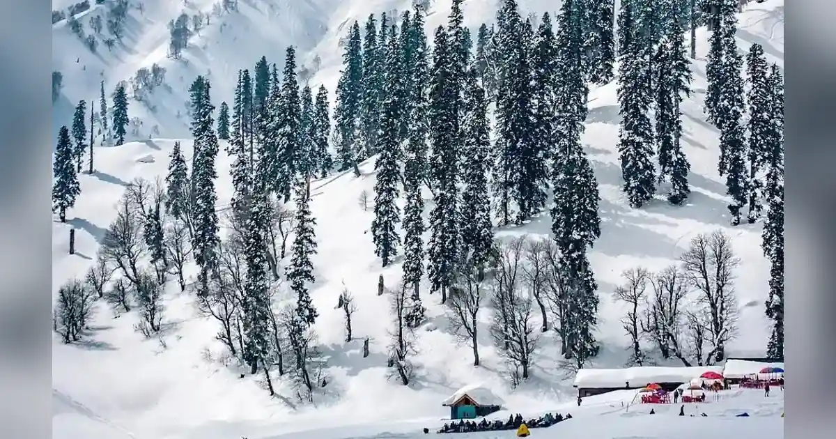 Snowfall at Patnitop in Jammu Kashmir