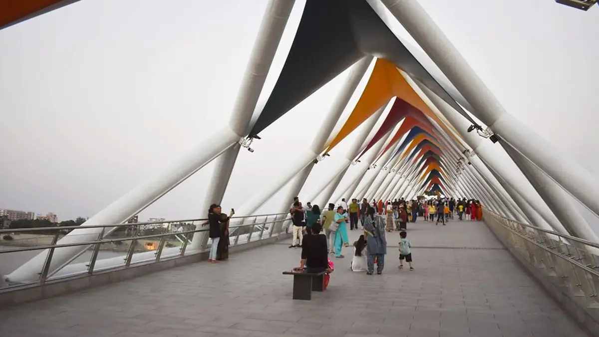 Modern Atal Foot Over Bridge across the Sabarmati River