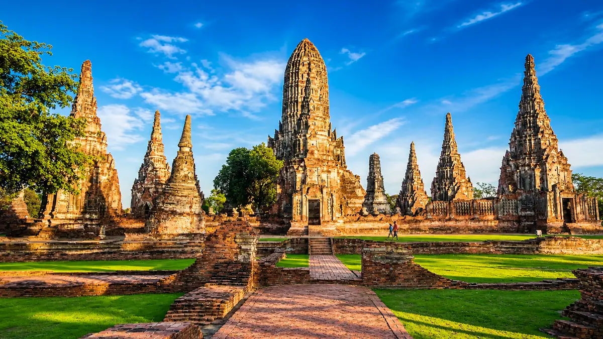Ancient temple ruins in Ayutthaya Historical Park