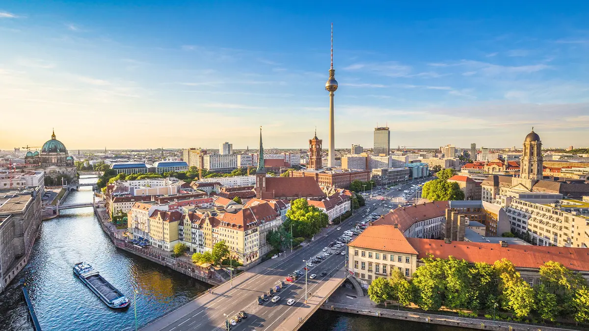 Berlin TV Tower overlooking the city skyline