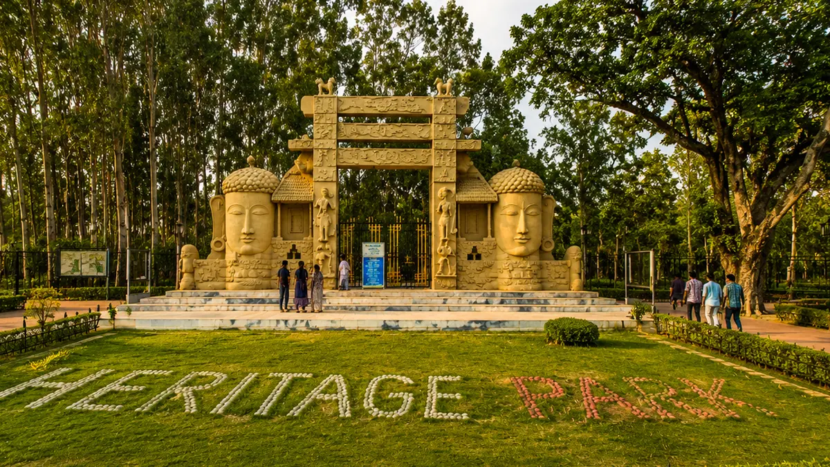 Buddhist heritage garden landmark showcasing cultural attractions in Tripura