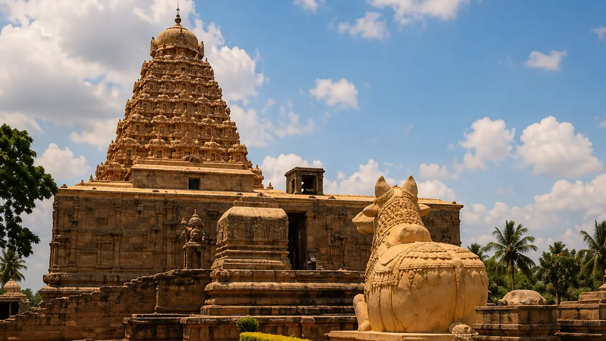 UNESCO-listed Chola architecture masterpiece with stone carvings